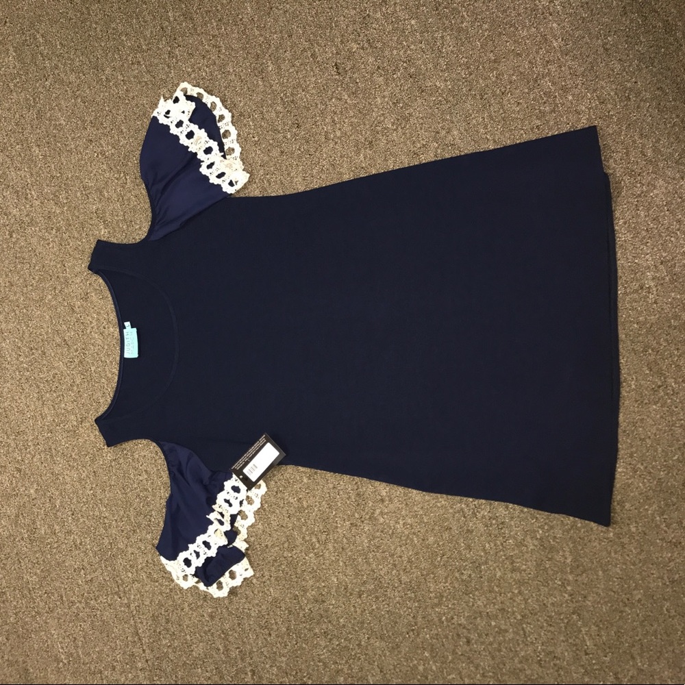 Judith March Cold shoulder dress large navy