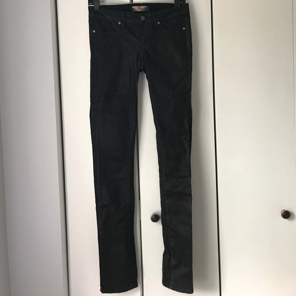 Black Coated Paige Skinny Jeans
