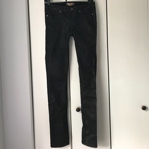 Black Coated Paige Skinny Jeans