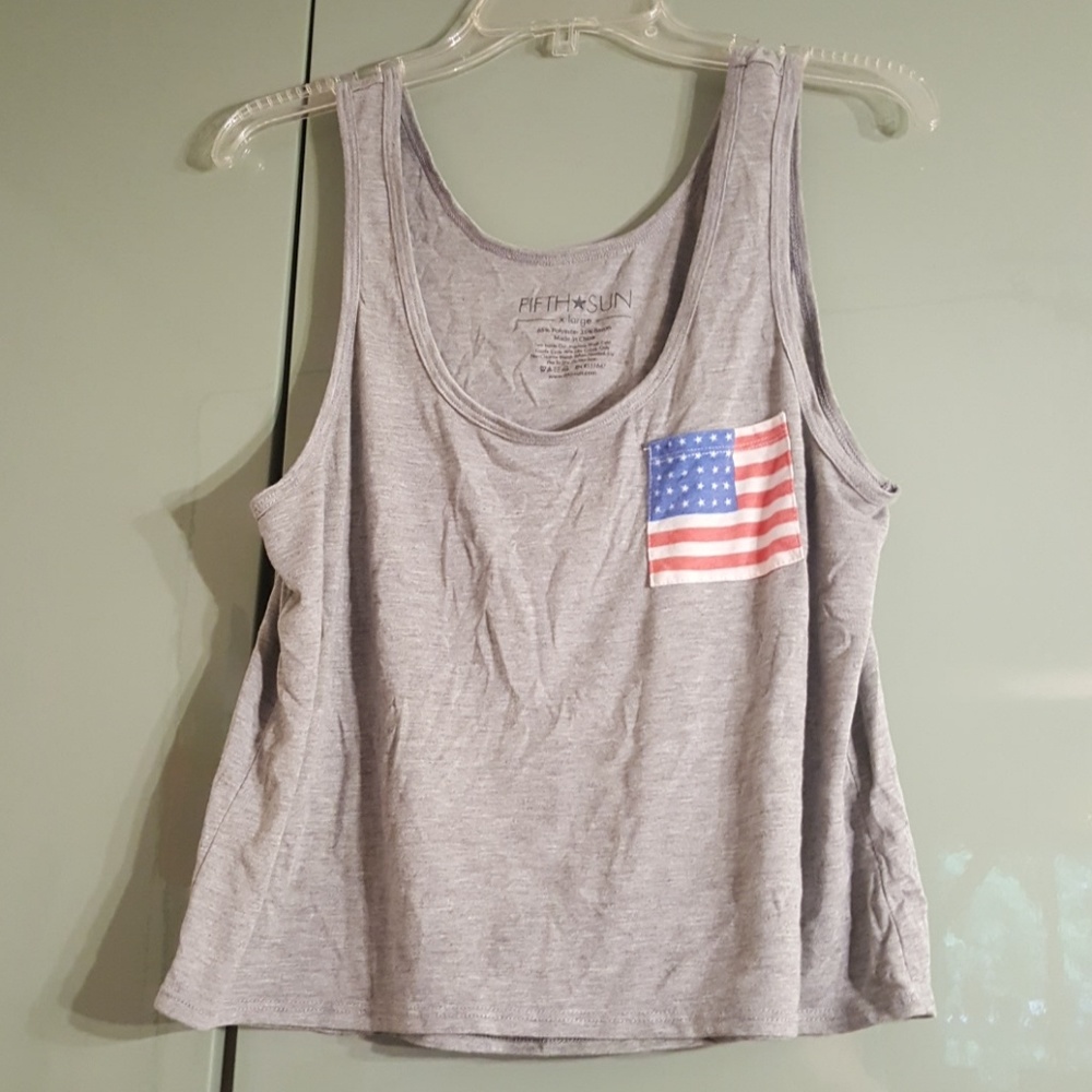 American flag picket crop top