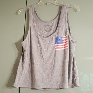 American flag picket crop top
