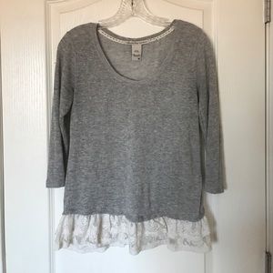 Heathered Lace Peplum Top