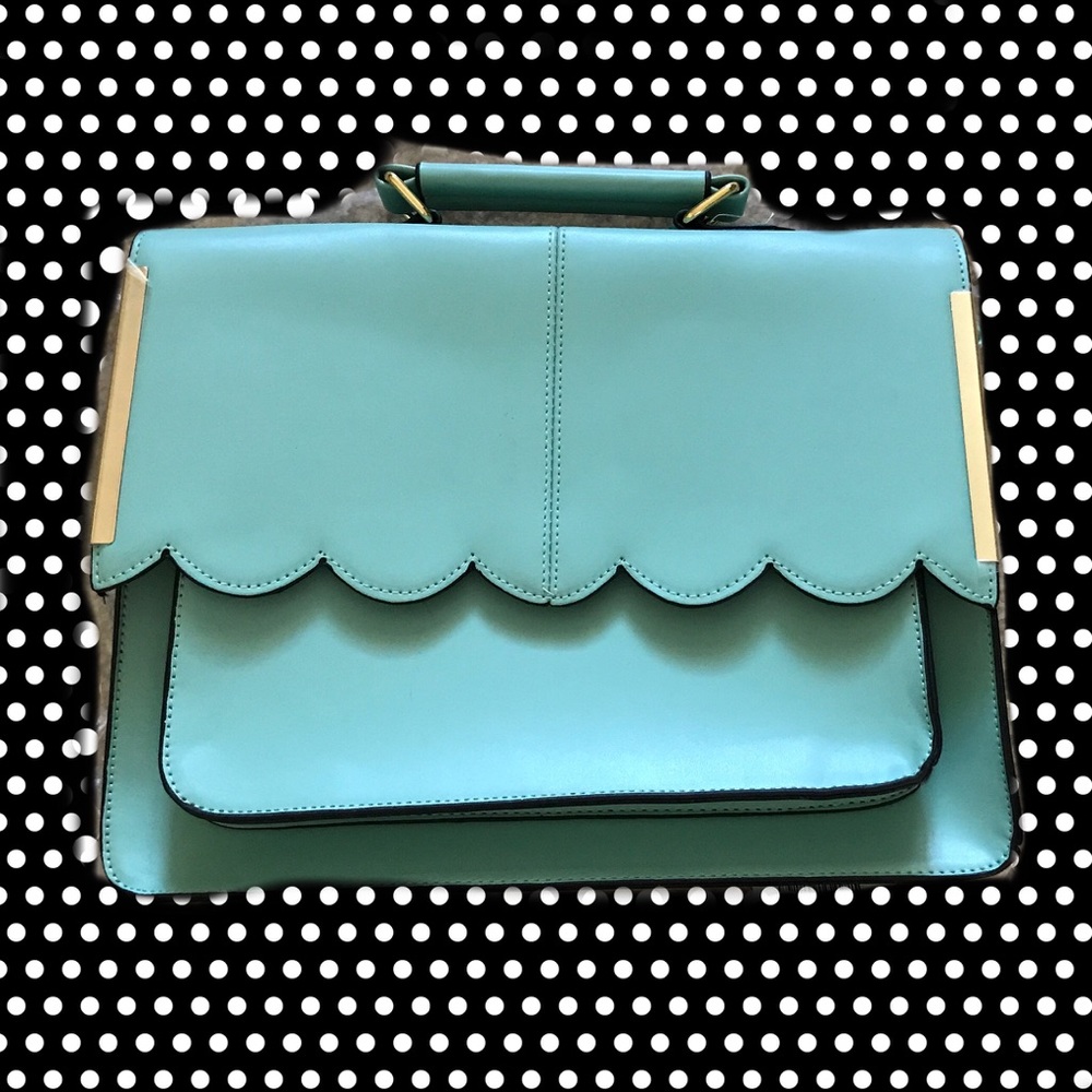 ASOS Mint Satchel Bag with Scallop Bar
