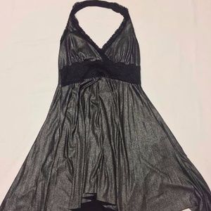 Taboo Silver Shiny Cocktail Halter Dress Size S