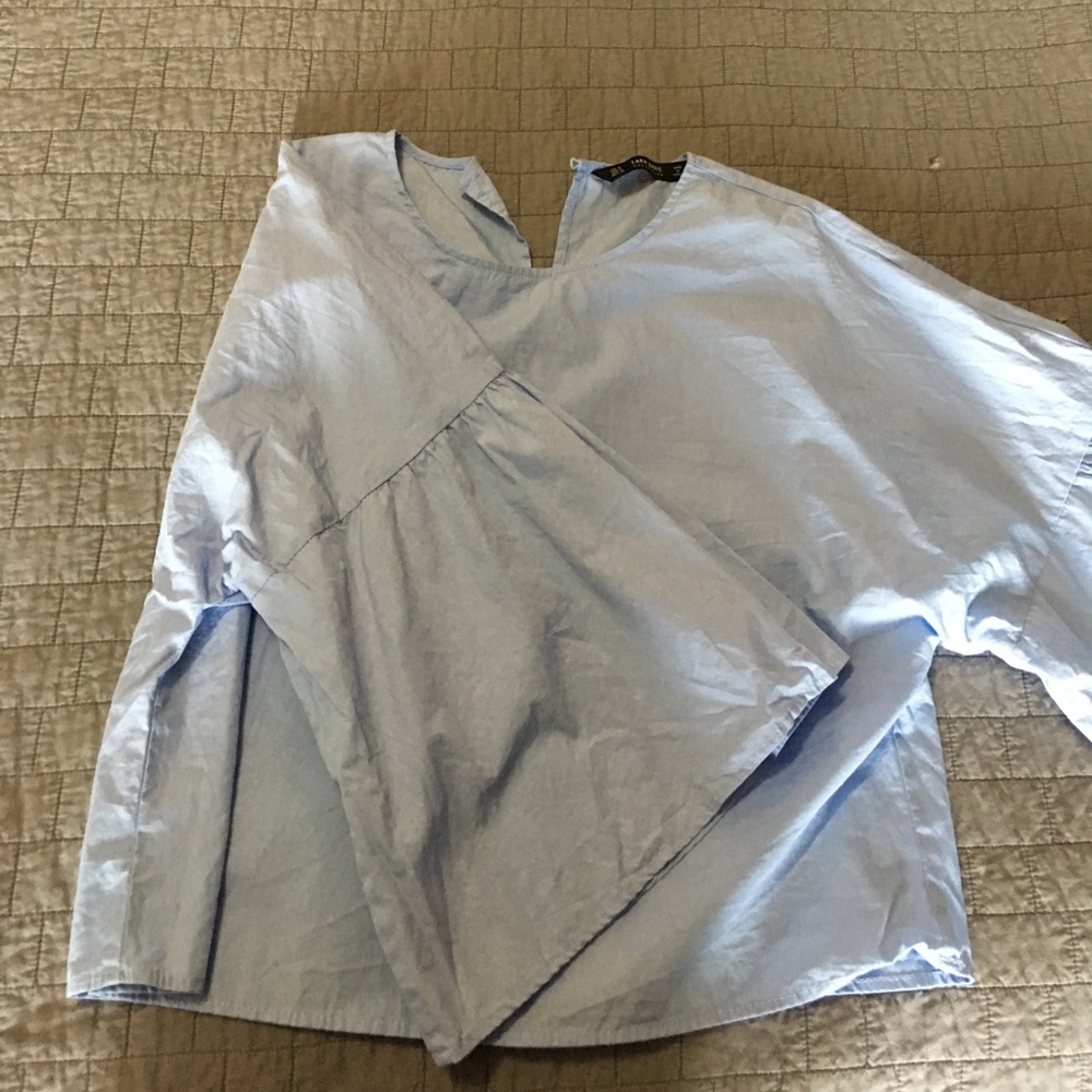 Zara basic collection bell sleeved top