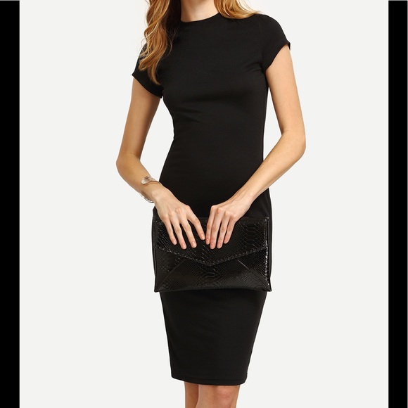 🆕➕Cap sleeve sheath dress w/crew neck - Picture 3 of 6
