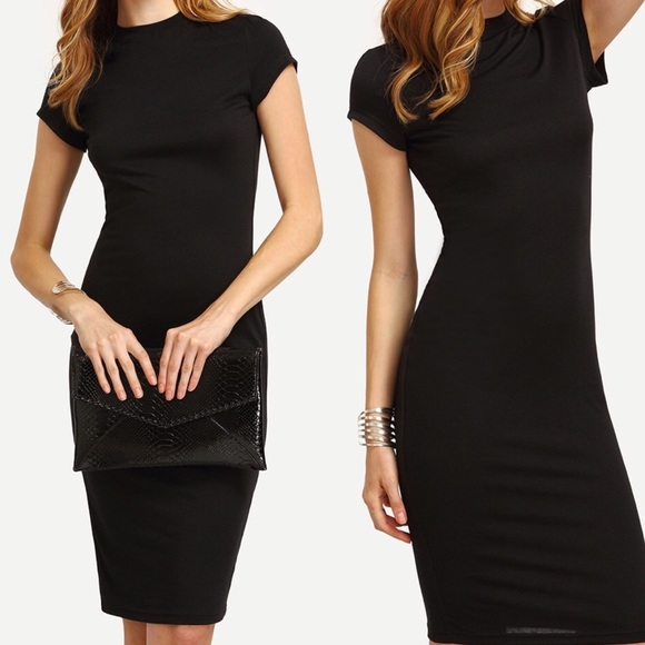 🆕➕Cap sleeve sheath dress w/crew neck - Picture 2 of 6