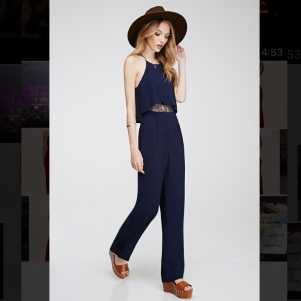 Navy Forever 21 Jumpsuit
