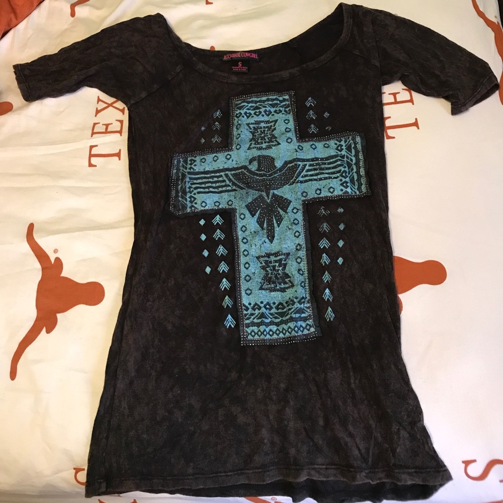 Super cute & comfy rock and roll cowgirl shirt