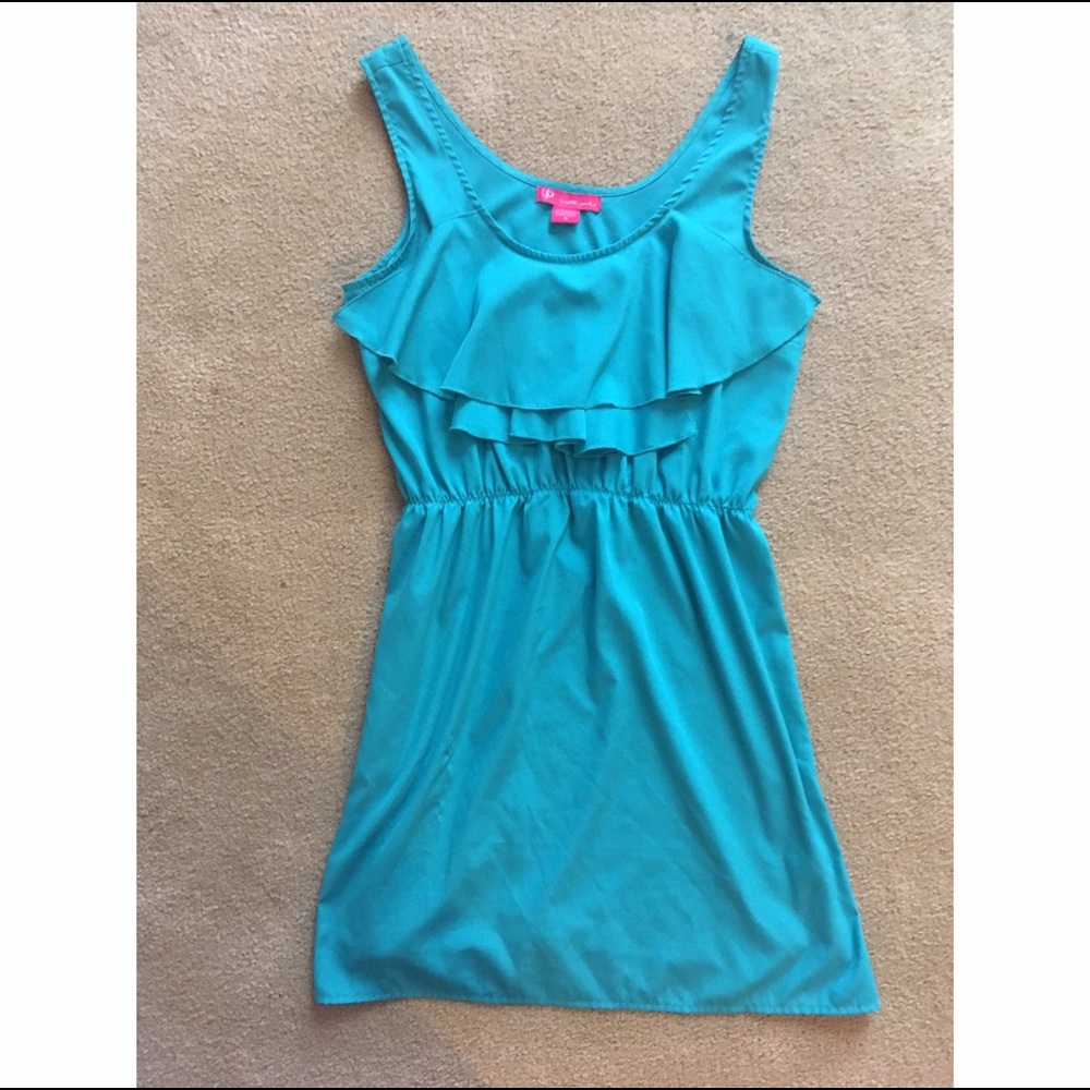 Ruffle teal dress