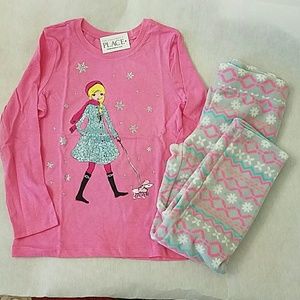 NWT The Childrens Place Girls Pink Winter PJs