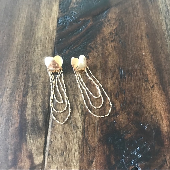 Beautiful 14k gold heart earrings - Picture 2 of 4