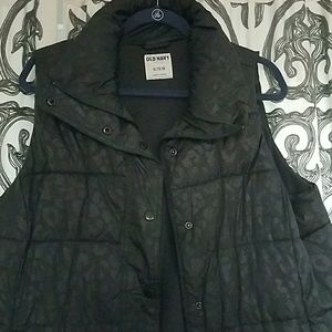 Old navy gray leopard vest