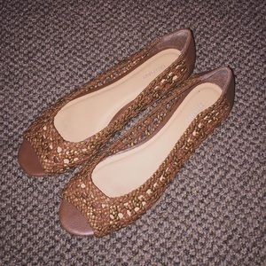 // 2 FOR $16 !! // Brown Woven Flats