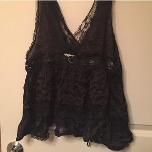 FREE PEOPLE INTIMATELY BLACK LACE CAMI