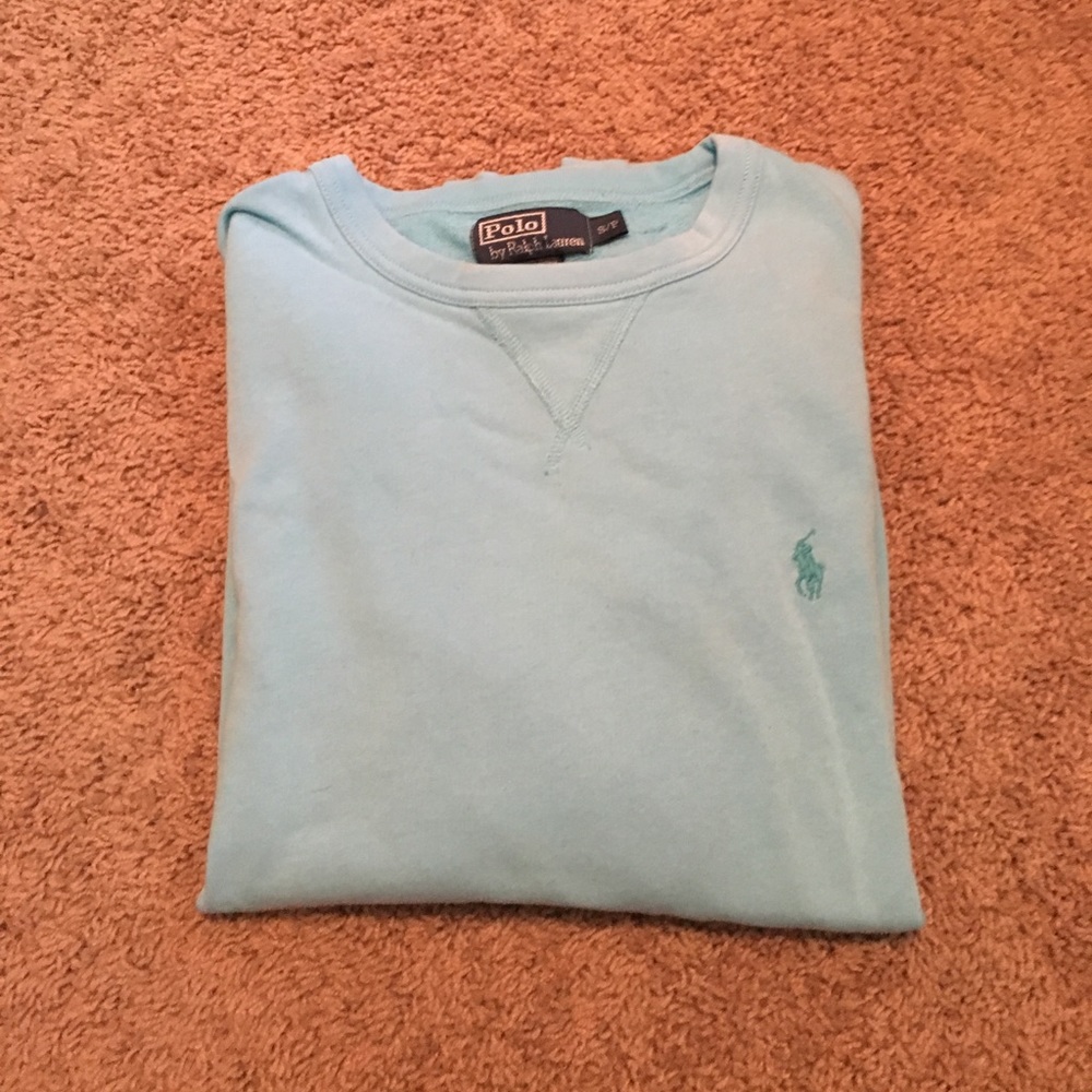 Light blue, polo sweat shirts
