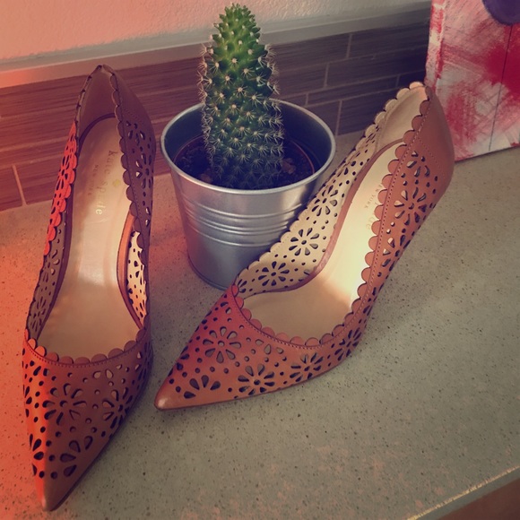 kate spade Shoes - Kate Spade Brown Cut Out Heels