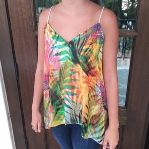Lavender Brown palm leaves tank