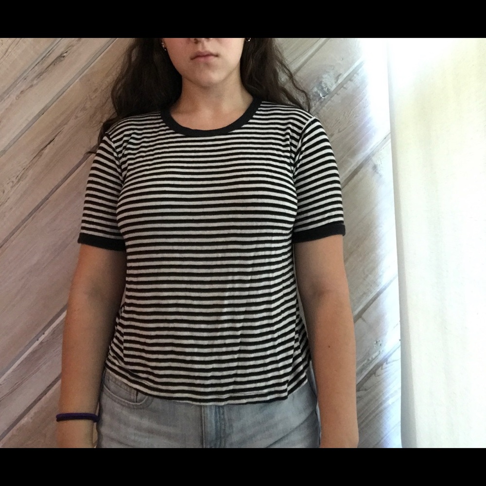 Black and white striped tee