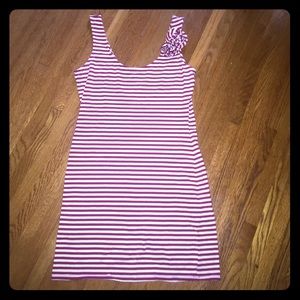Red & White Striped Stretch Summer Dress