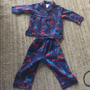 Pottery Barn Kids Spiderman Flannel PJ. Size 2T