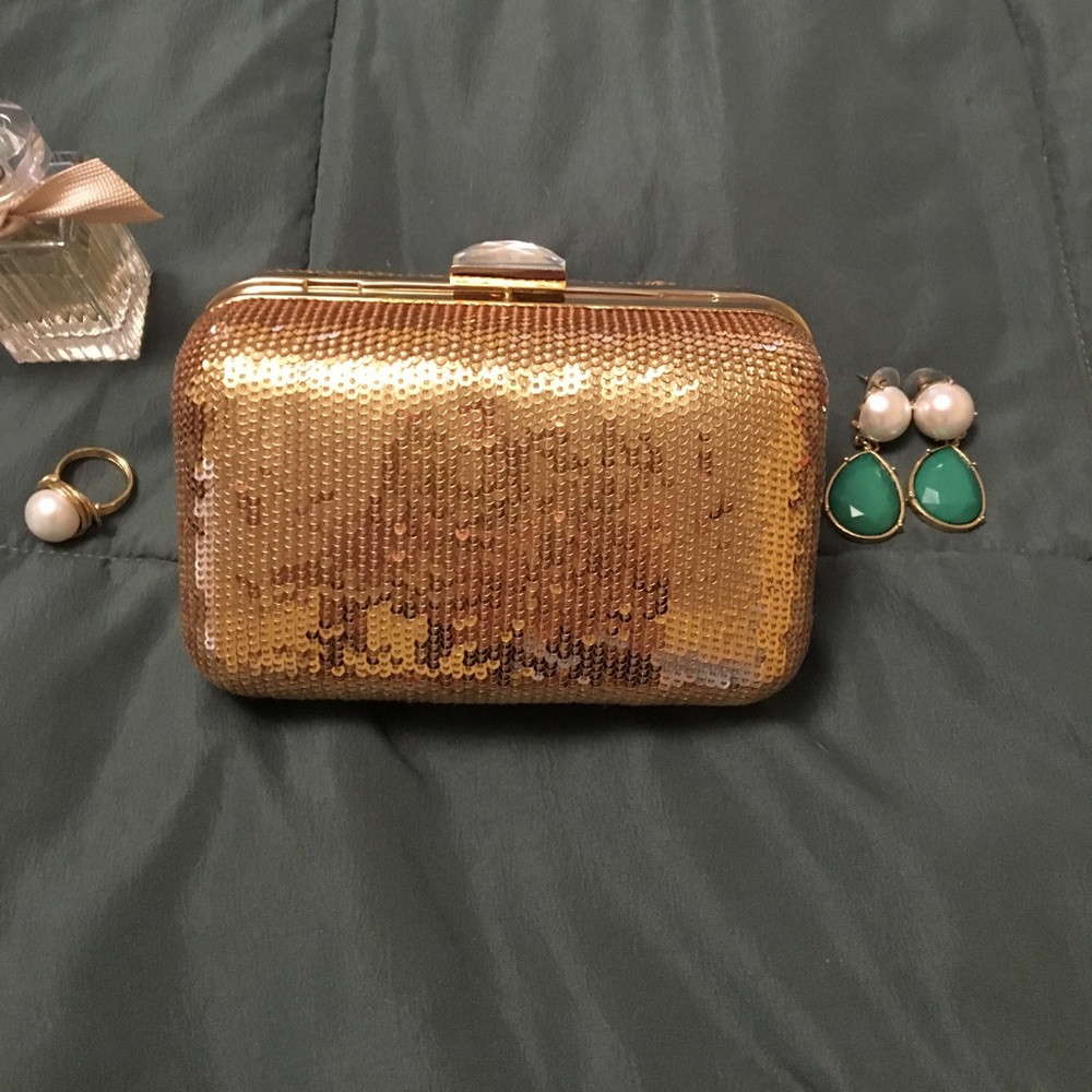 BCBG Gold Evening Bag