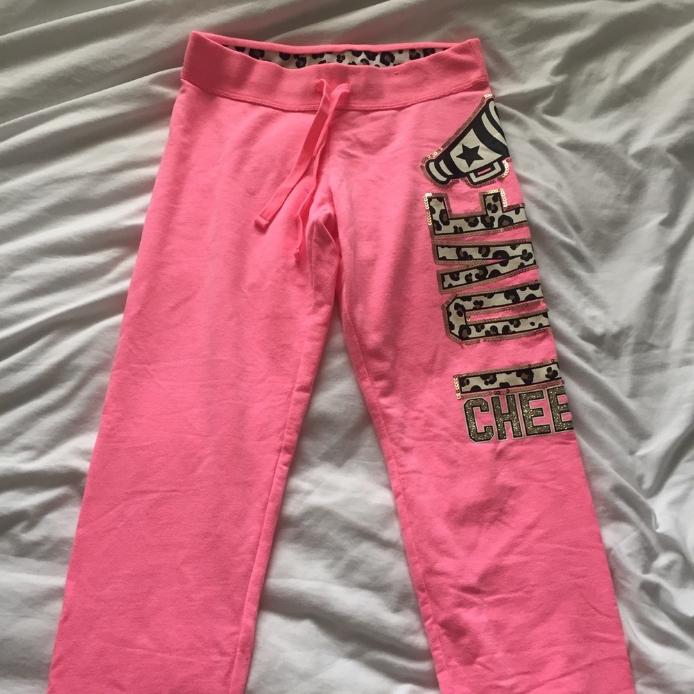 Justice pink love cheer pants