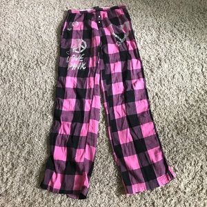 Pink brand pink and black pj pants