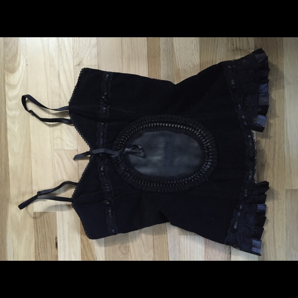 Lip Service Velvet and Lace Keyhole Camisole Top