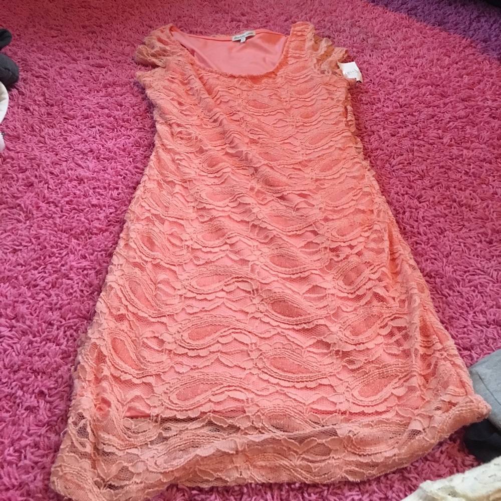 Charlotte Russe peach lacey dress