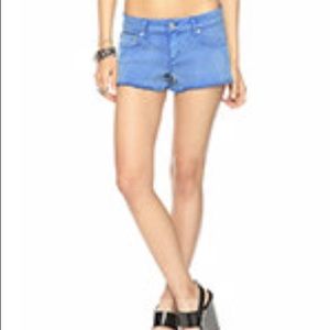 Blue denim cutoffs