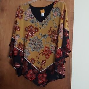Draped paisley shirt