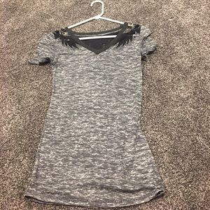 Miss me grey with black detail tee shirt