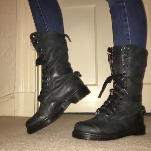 Floral fold-over doc martens