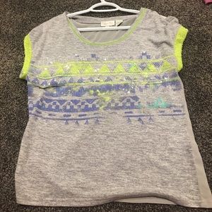 Grey miss me shirt with blue & green detail