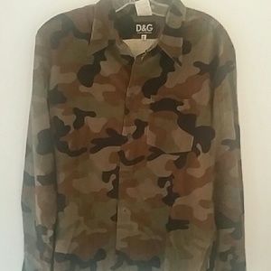 D&G Corduroy Camouflage Button Down, XL