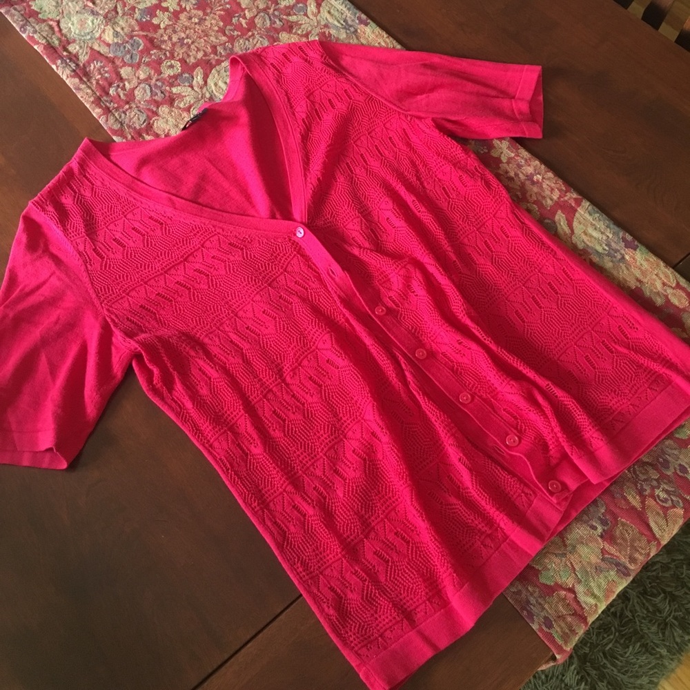 Talbots shirt sleeves button cardigan