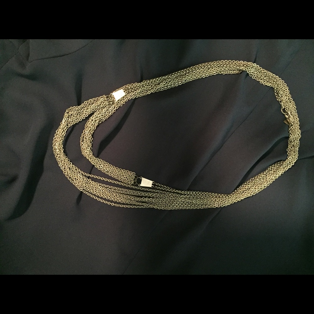 Silver multi chain necklace, Rachel brand