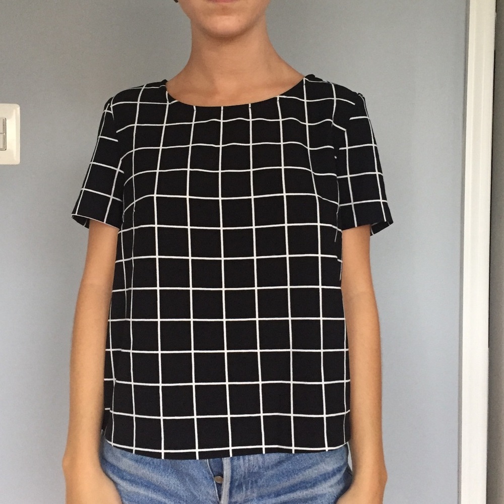 Forever 21 grided blouse