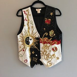 Sequin and beaded vest