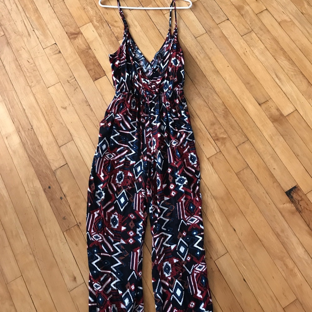 Southwestern Print Surplice Jumpsuit