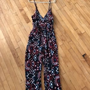 Southwestern Print Surplice Jumpsuit
