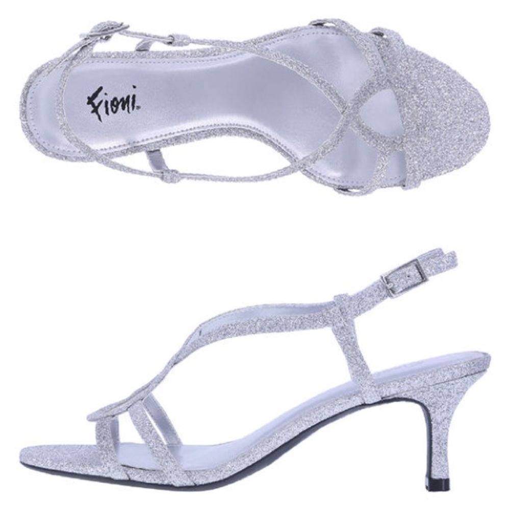 Sparkly low heel sandals