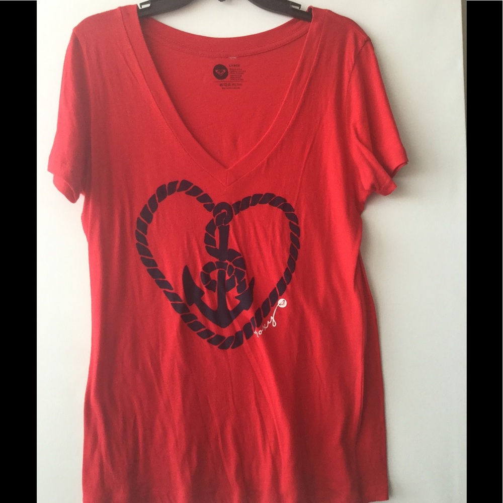 Red and navy tee shirt
