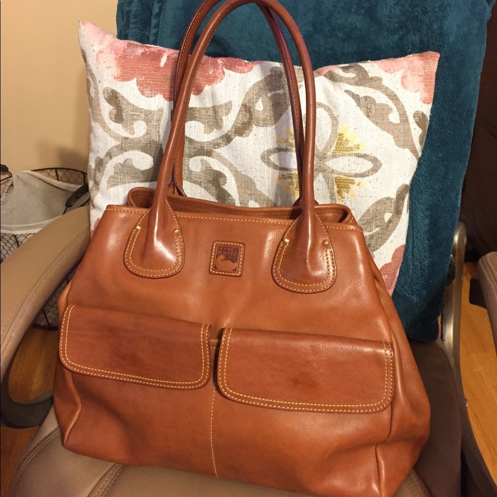 Dooney and Bourke pocket satchel in natural