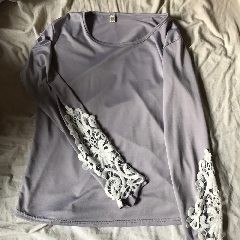 Lavender long sleeve lace shirt