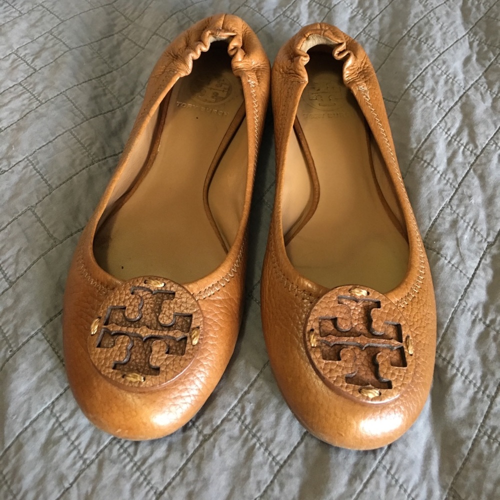 Tory Burch Brown Leather Reva Flats