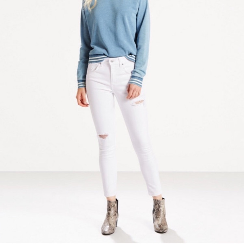 White High Waist Levi's Jeans