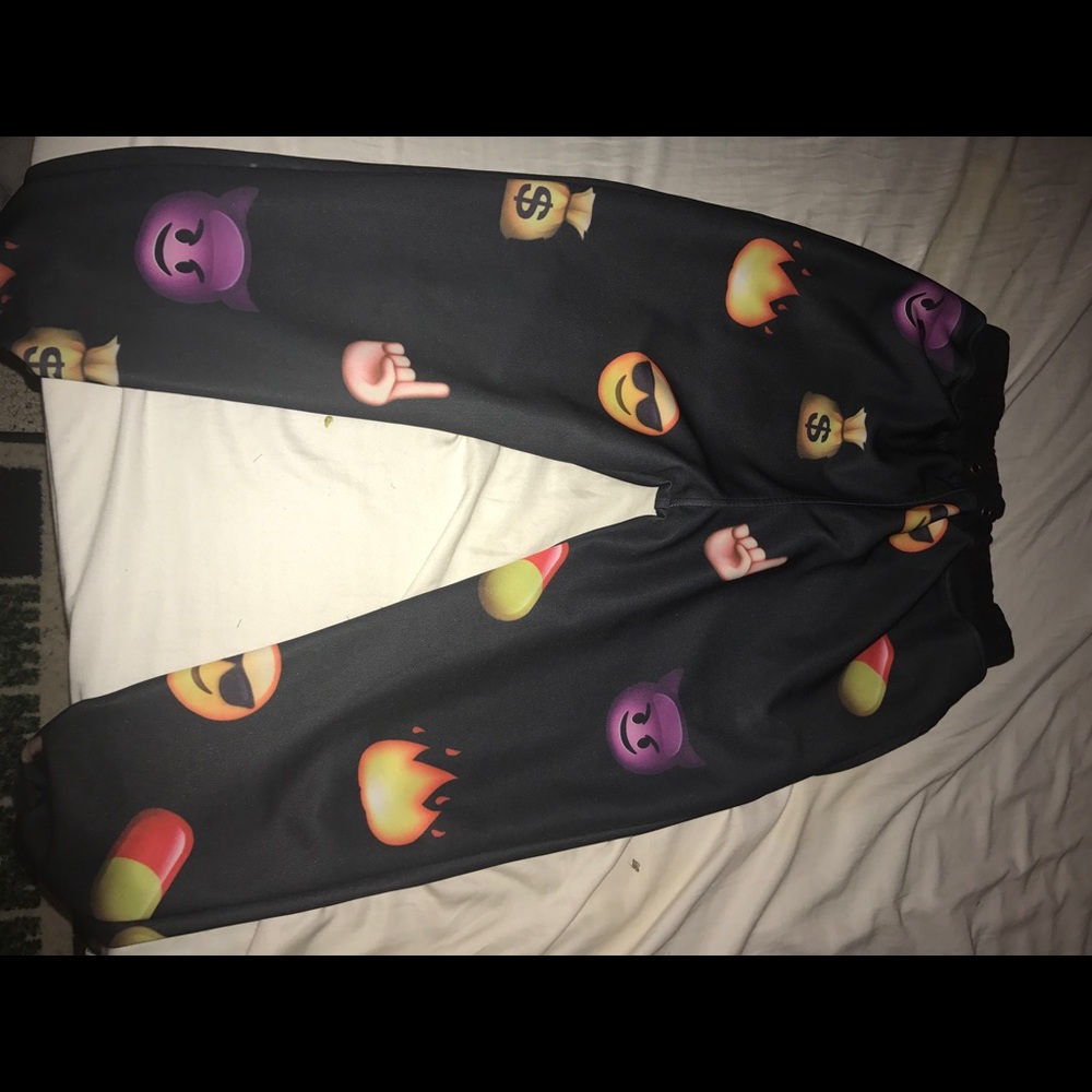men's emoji joggers