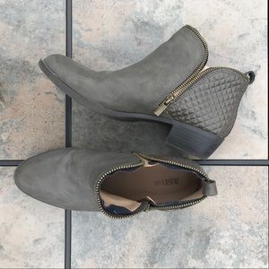Gray/Green Ankle Booties